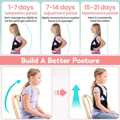 Kids Back Posture Corrector Adjustable Upper Back  Clavicle Support Brace for Thoracic Kyphosis Re
