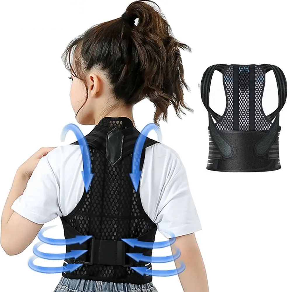 Kids Back Posture Corrector Adjustable Upper Back  Clavicle Support Brace for Thoracic Kyphosis Re