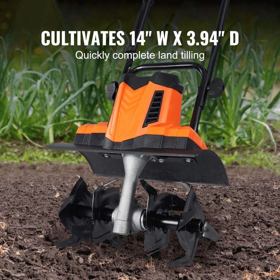 10 Amp Corded Electric TillerCultivator 14 Width 394 Depth Lightweight Garden Rototiller For Lawn S 6