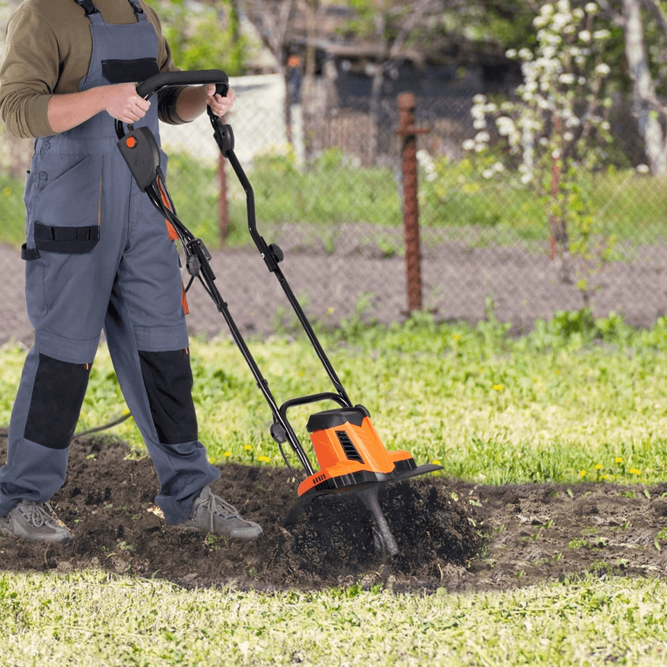 10 Amp Corded Electric TillerCultivator 14 Width 394 Depth Lightweight Garden Rototiller For Lawn S 1