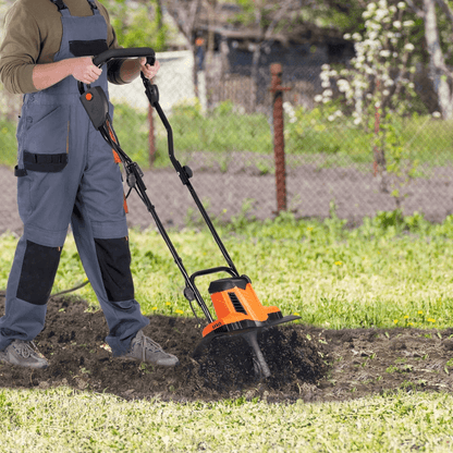 10 Amp Corded Electric TillerCultivator 14 Width 394 Depth Lightweight Garden Rototiller For Lawn S 1