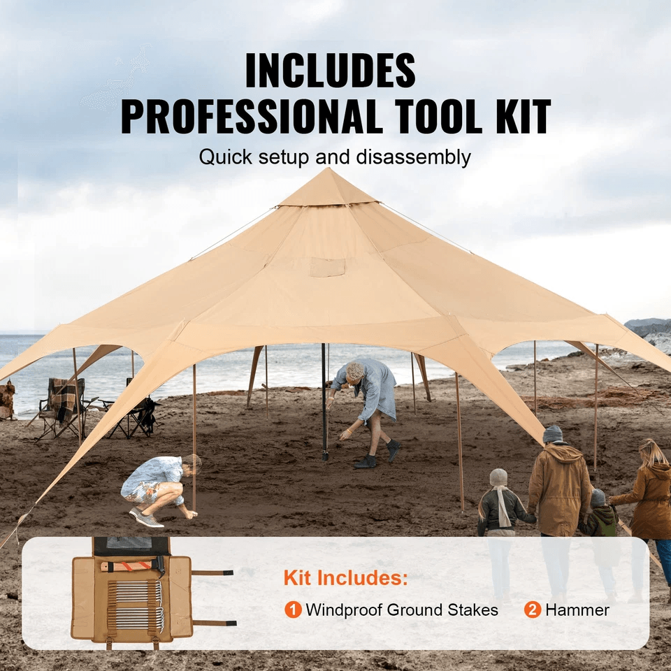 Canvas Tent 4 Seasons 5m Bell Tent For Camping With Stove Jack  Waterproof Spacious 8Person Yurt Te 4
