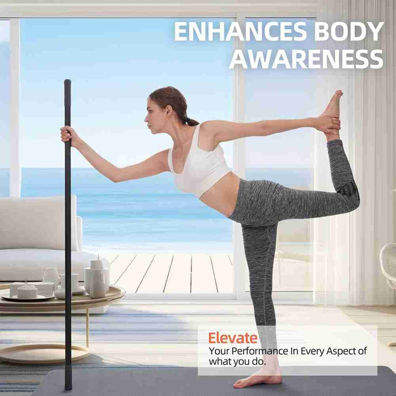 Versatile 5ft Steel Exercise Stick Adjustable Yoga Stretching Tool for Enhanced Mobility  Balance