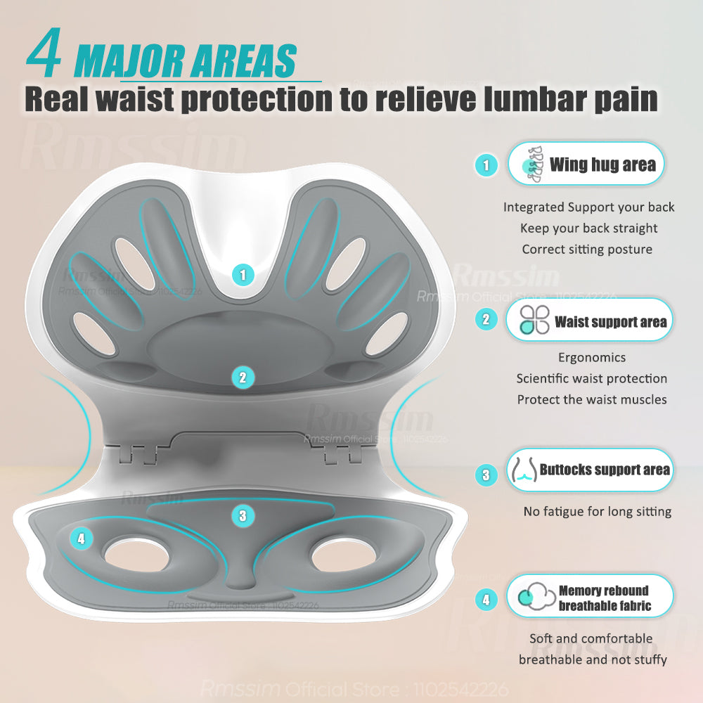 Ergonomic Back Support Cushion for Sitting Office Chair Posture Corrector for Back Pain Relief  Wa