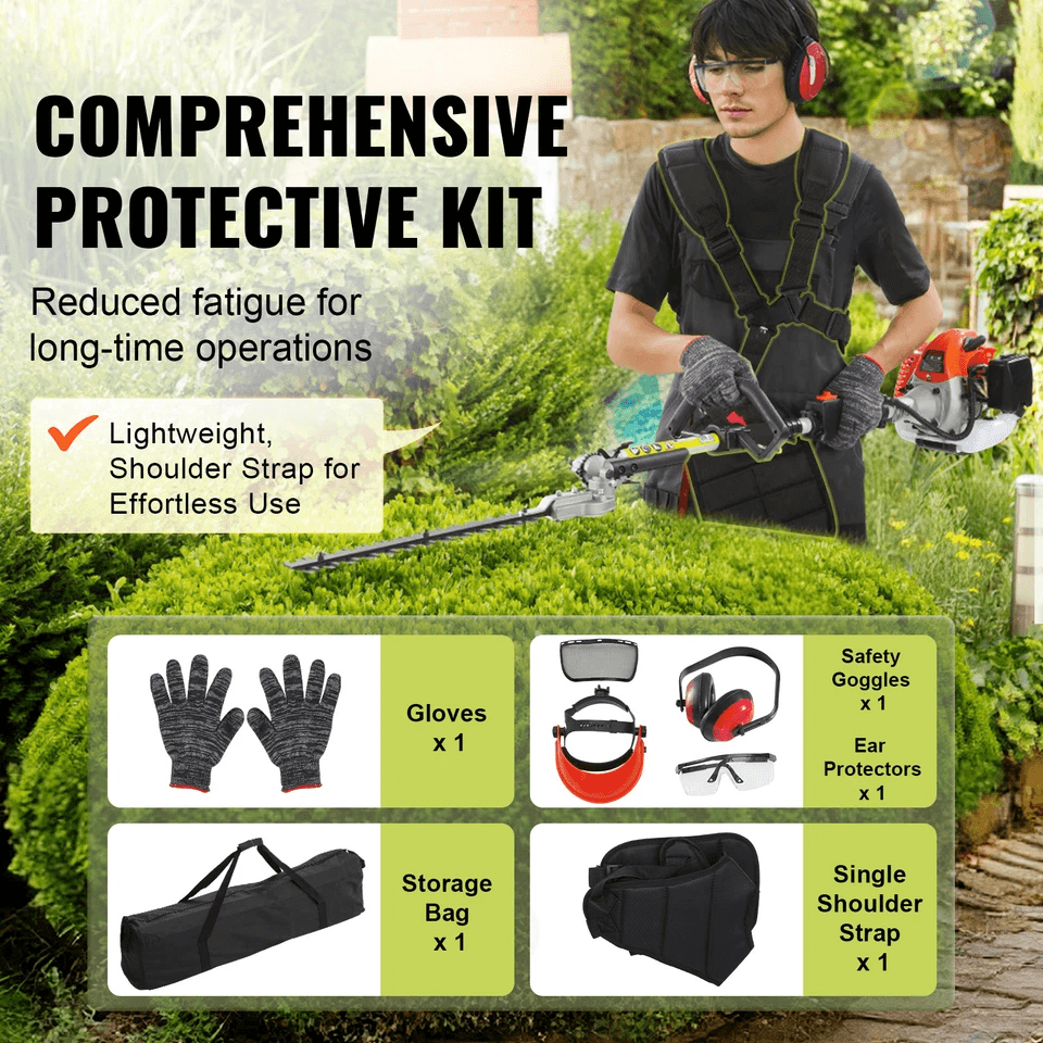 Gas Hedge Trimmer Powerful GasPowered Pole Trimmer With Adjustable Head For Shrubs  Bushes 4