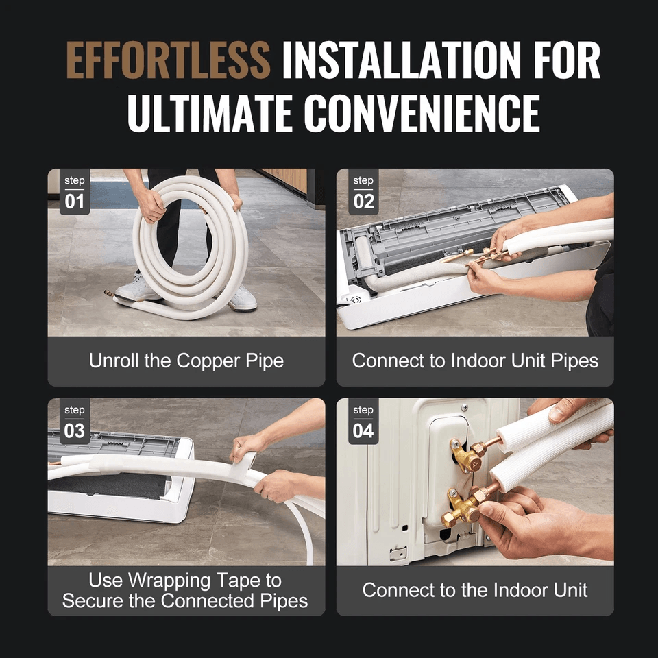 Ductless Mini Split Line Set 14 X 12 X 50ft  Insulated Copper Tubing For AC Units HVAC Systems And  3