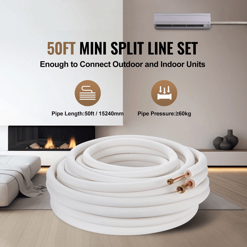 Ductless Mini Split Line Set 14 X 12 X 50ft  Insulated Copper Tubing For AC Units HVAC Systems And  6