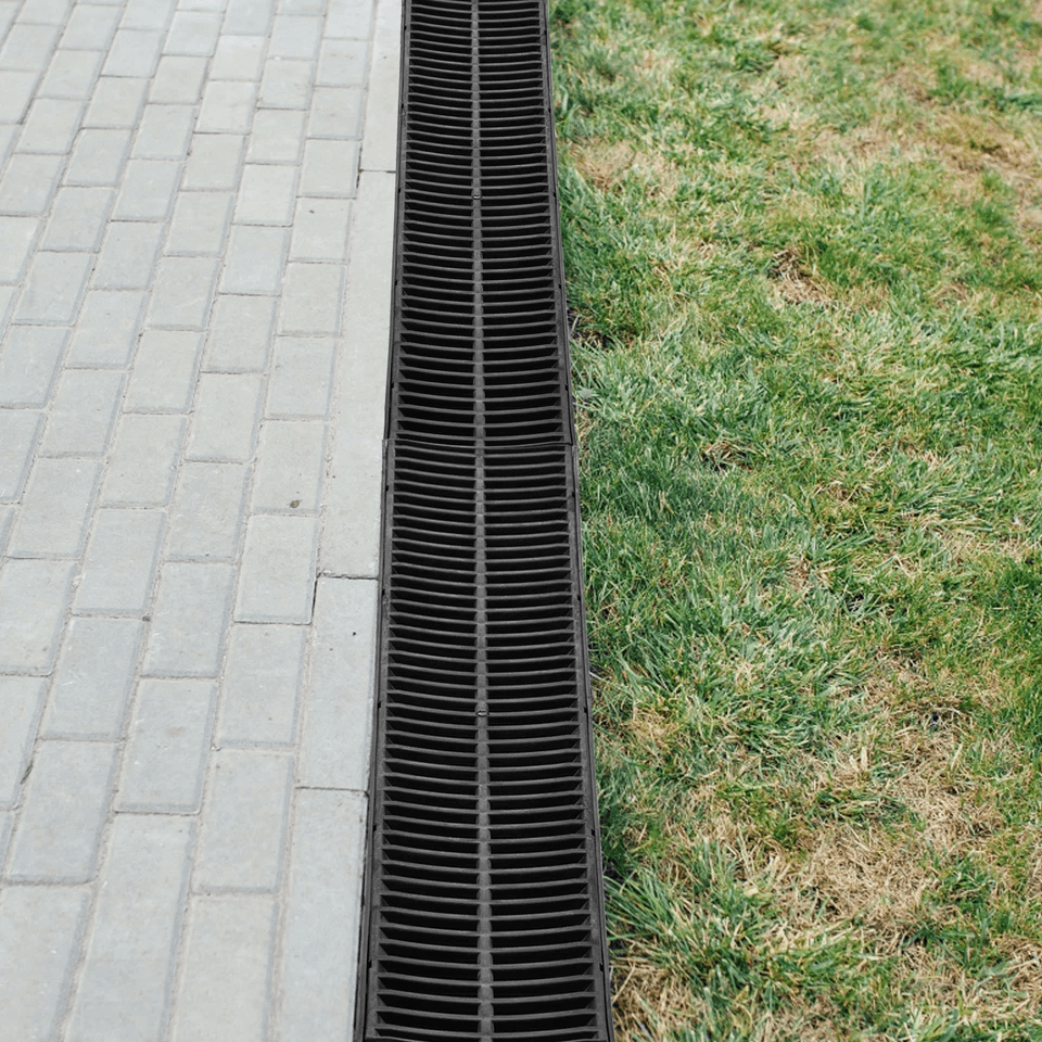 Driveway Channel Drain Kit Plastic Grate Trench Drainage System 1