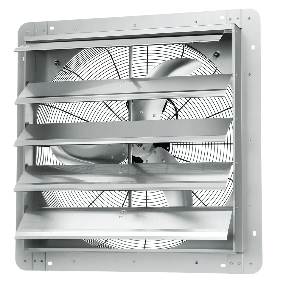 24 Shutter Exhaust Fan 3320 CFM Wall Mounted Aluminum Ventilation Fan For Shop Garage Attic Greenho 7