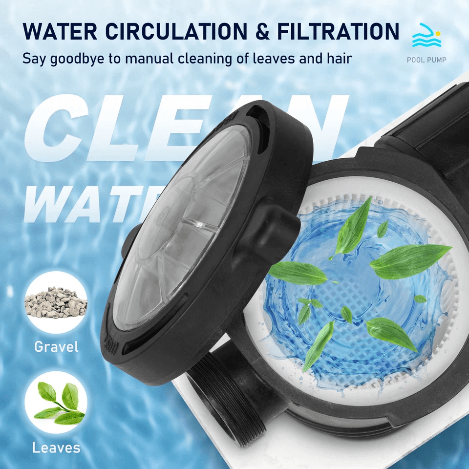 Above Ground Swimming Pool Pump 88 GPH Flow Rate BuiltIn Strainer For Clean Water Quiet  Durable Op 4