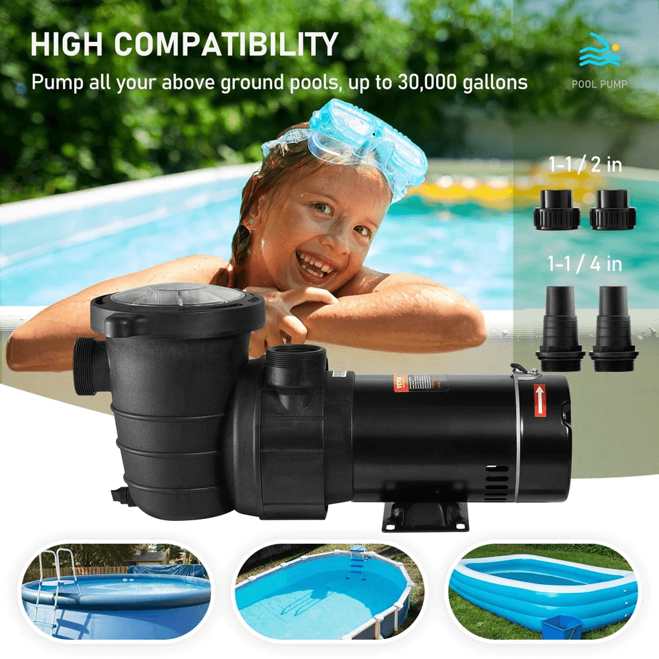 Above Ground Swimming Pool Pump 88 GPH Flow Rate BuiltIn Strainer For Clean Water Quiet  Durable Op 3