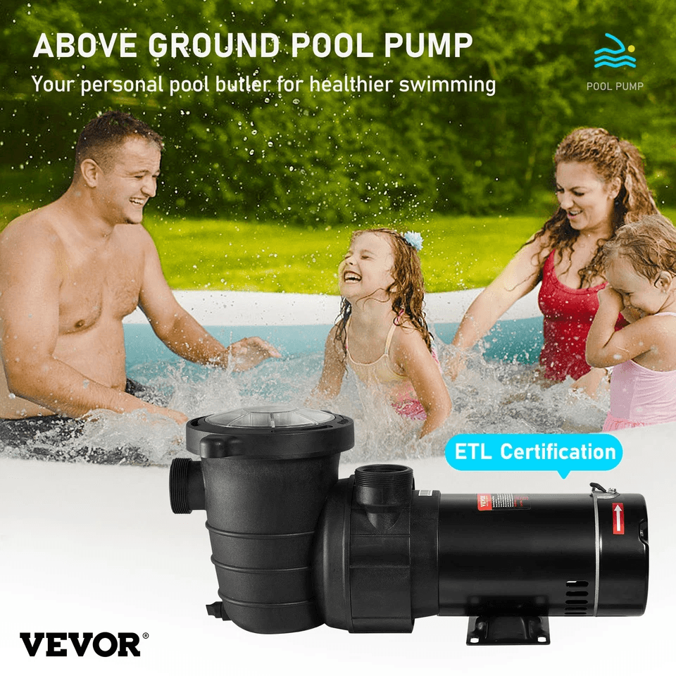 Above Ground Swimming Pool Pump 88 GPH Flow Rate BuiltIn Strainer For Clean Water Quiet  Durable Op 1