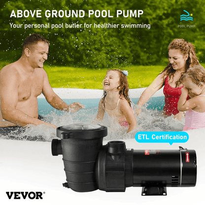 Above Ground Swimming Pool Pump 88 GPH Flow Rate BuiltIn Strainer For Clean Water Quiet  Durable Op 1