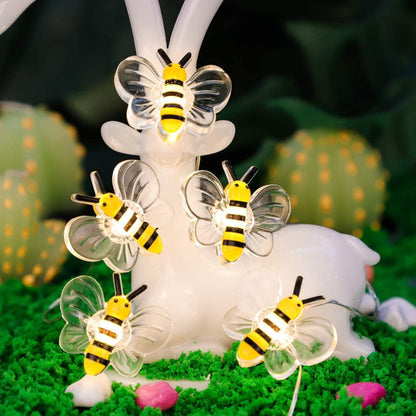 Bee Lights Battery Powered Decorative String Lights for Bedroom Patio Wedding and Christmas