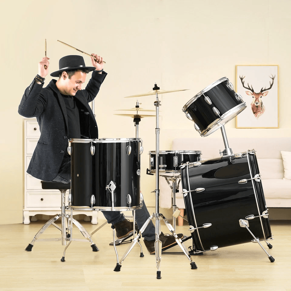 VEVOR Adult Drum Set 5Piece Drum Kit With Throne Cymbals Pedal  Stand  Beginner To Professional Aco 2
