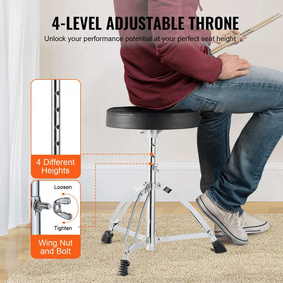 VEVOR Adult Drum Set 5Piece Drum Kit With Throne Cymbals Pedal  Stand  Beginner To Professional Aco 4