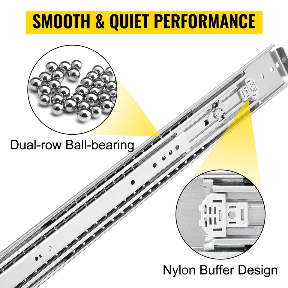 Heavy Duty Drawer Slides With Lock Ball Bearing Full Extension Side Mount 1