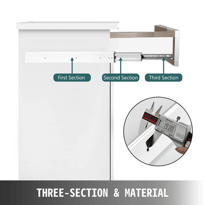 Heavy Duty Drawer Slides With Lock Ball Bearing Full Extension Side Mount 3