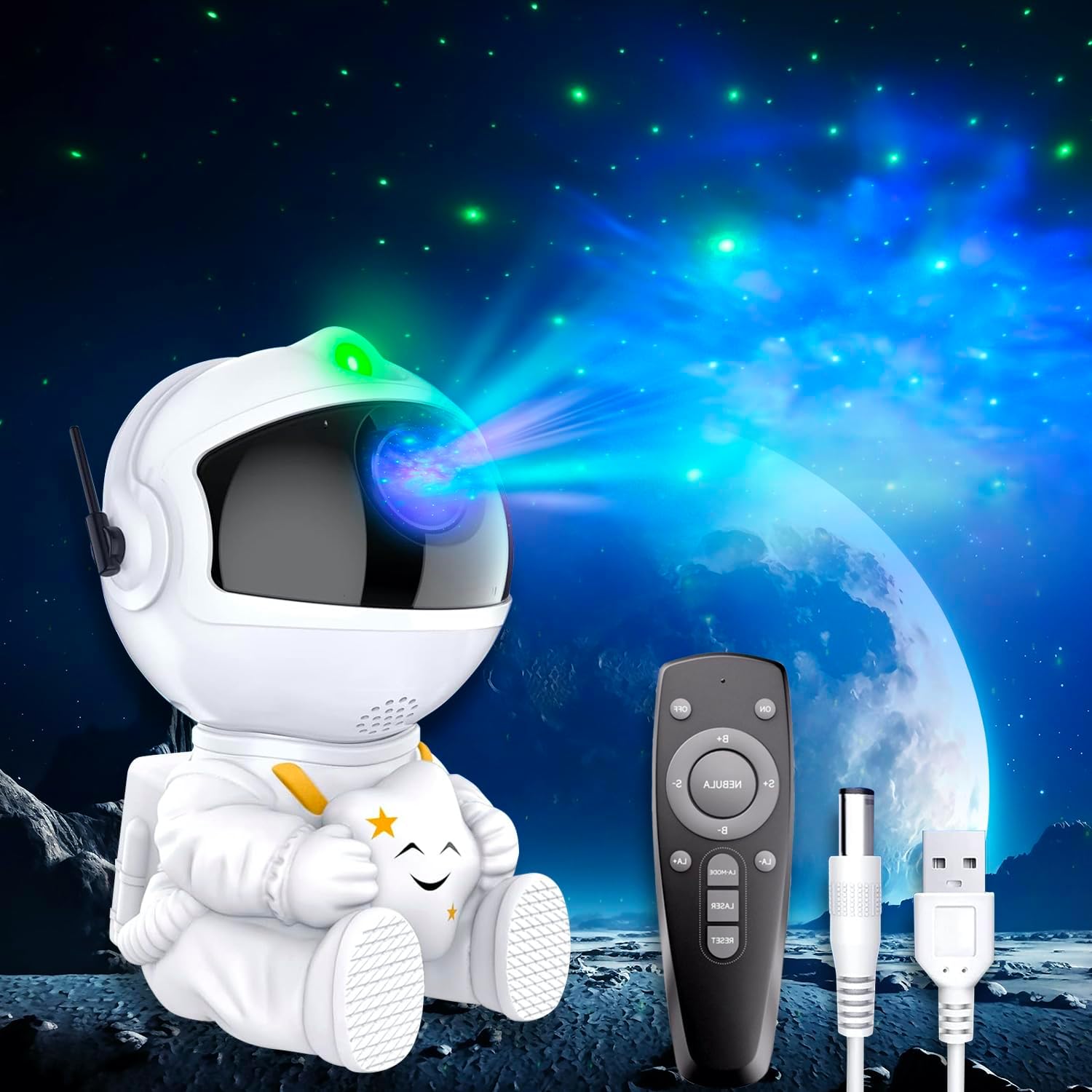 Astronaut Galaxy Star Projector, LED Night Light for Children's Bedroom & Ceiling Decoration