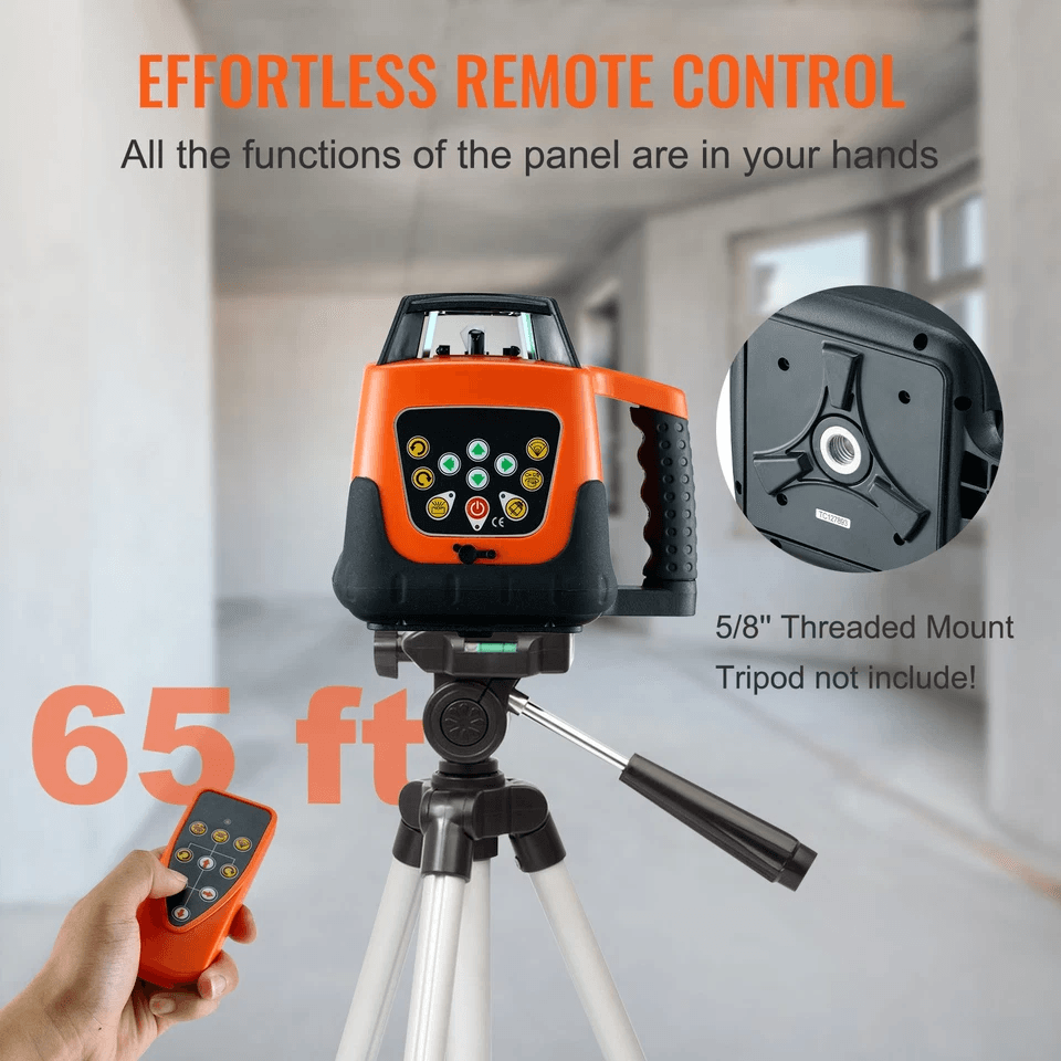 SelfLeveling 360 Rotary Green Beam Laser Level Tool Range IP66 Waterproof Remote Control Rechargeab 1