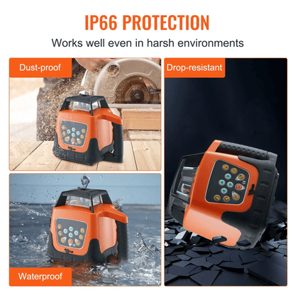 SelfLeveling 360 Rotary Green Beam Laser Level Tool Range IP66 Waterproof Remote Control Rechargeab 5