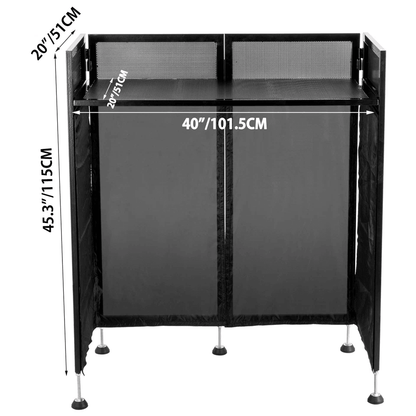 Foldable DJ Event Facade Booth Black Scrim Metal Frame With Table Top Ideal For Mobile DJs  Events 6
