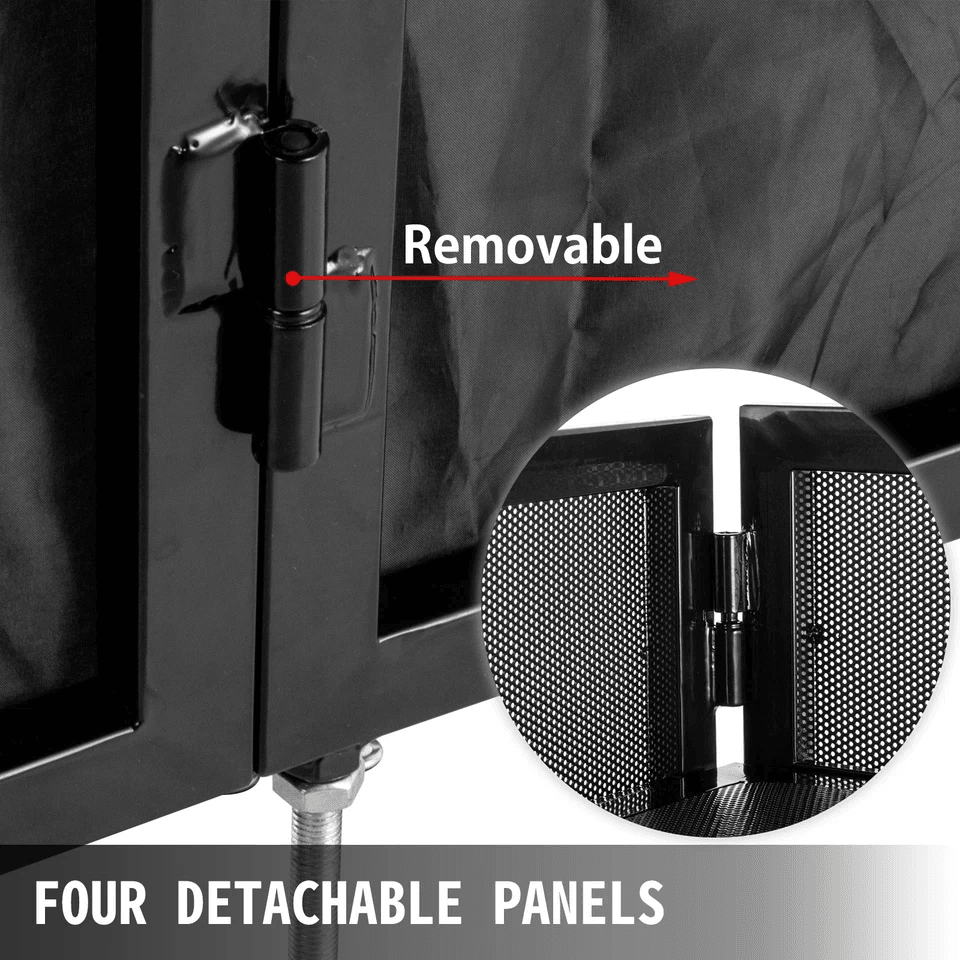 Foldable DJ Event Facade Booth Black Scrim Metal Frame With Table Top Ideal For Mobile DJs  Events 4