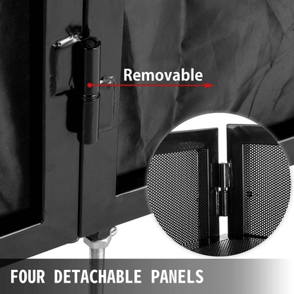 Foldable DJ Event Facade Booth Black Scrim Metal Frame With Table Top Ideal For Mobile DJs  Events 4