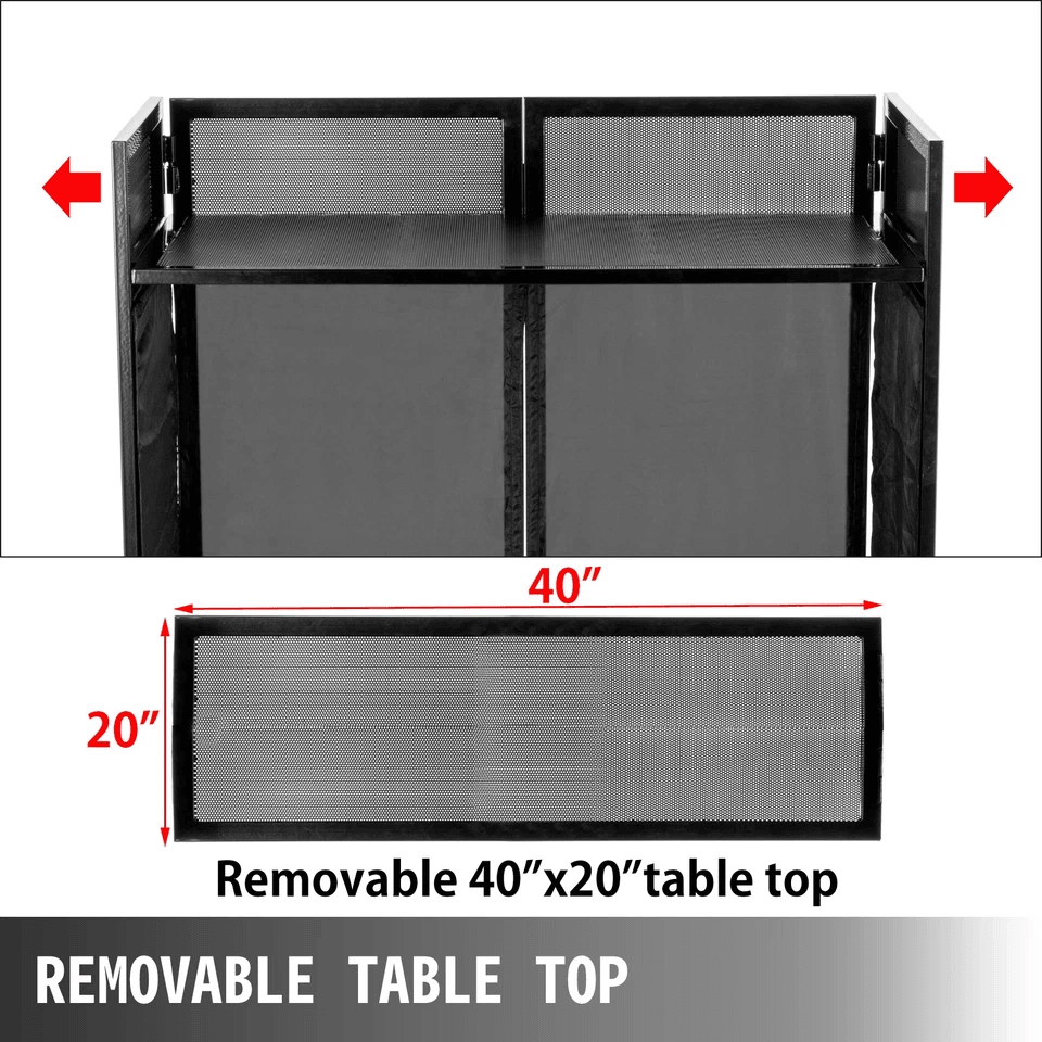 Foldable DJ Event Facade Booth Black Scrim Metal Frame With Table Top Ideal For Mobile DJs  Events 2