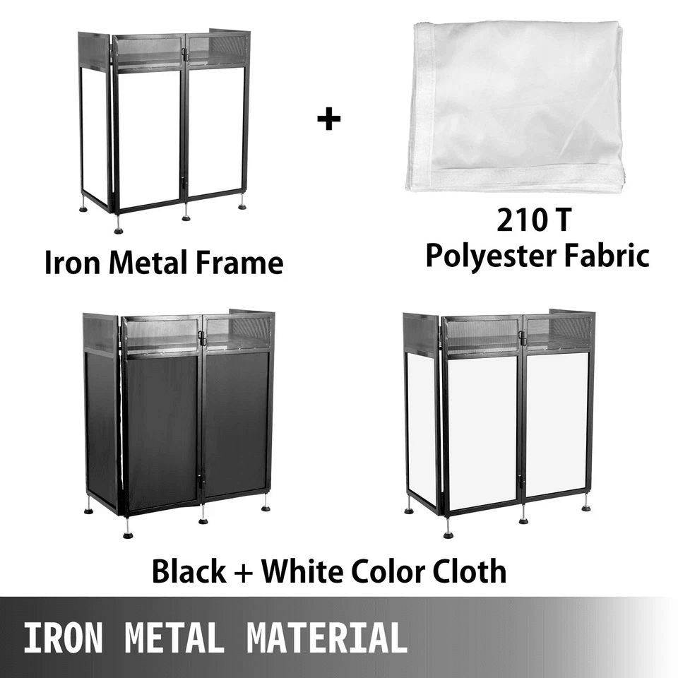 Foldable DJ Event Facade Booth Black Scrim Metal Frame With Table Top Ideal For Mobile DJs  Events 1