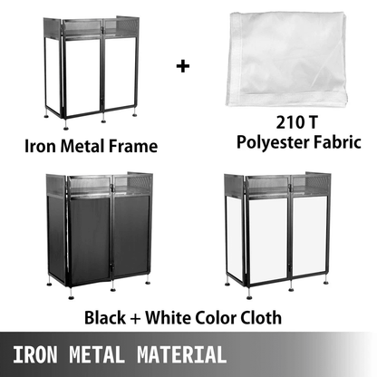 Foldable DJ Event Facade Booth Black Scrim Metal Frame With Table Top Ideal For Mobile DJs  Events 1