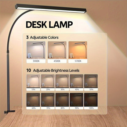 Adjustable 160 LED USB Clip Night Reading Lamp 3 Color Temperatures  Flexible Gooseneck