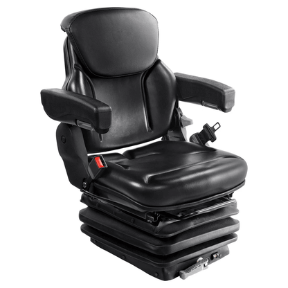 Universal Forklift Seat – Adjustable Tractor Seat with Armrests, Seatbelt & Shock Absorption