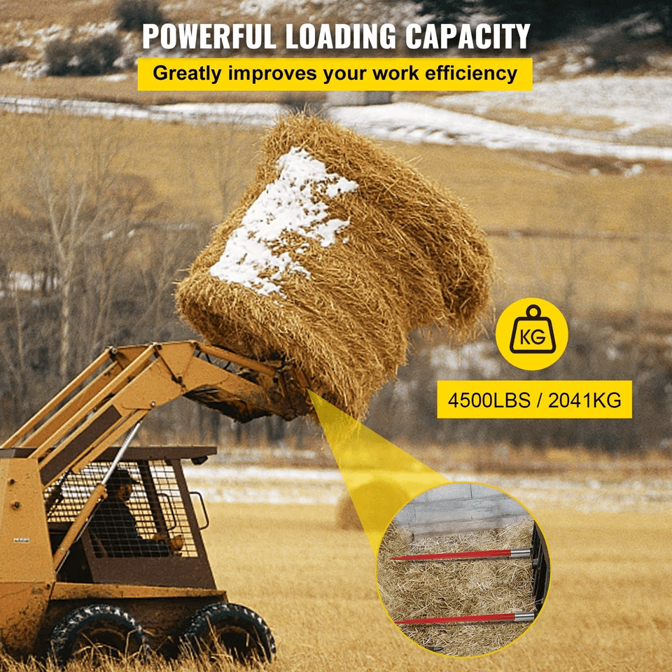 Hay Bale Spears Heavy Duty Spike Forks For Tractors  Loaders 3