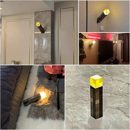 USB Rechargeable Brownstone Torch Lamp LED Night Light with Buckle for Bedroom  Childrens Gift