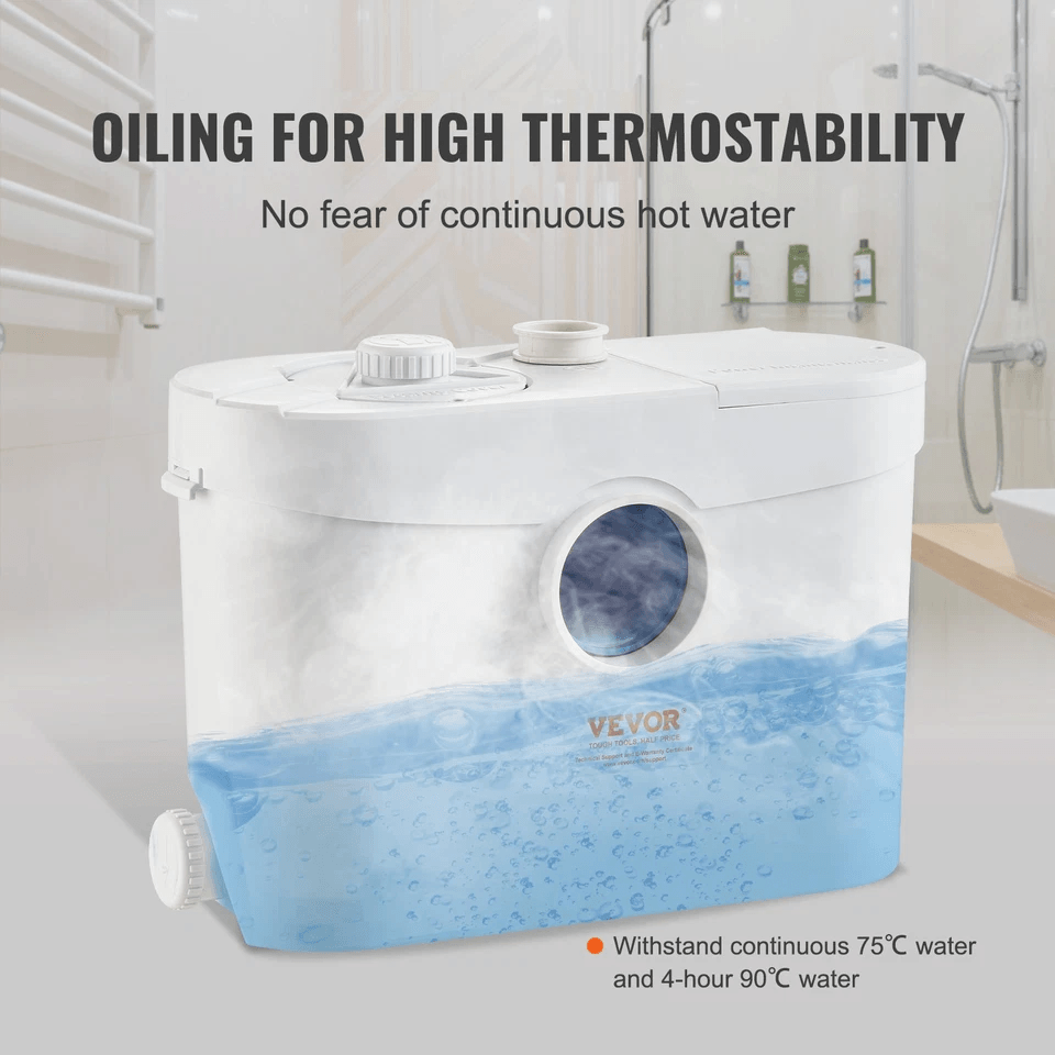 VEVOR 700W Macerator Disposal Pump  Basement Sewage Solution With 3 Water Inlets  Dual Outlets 6