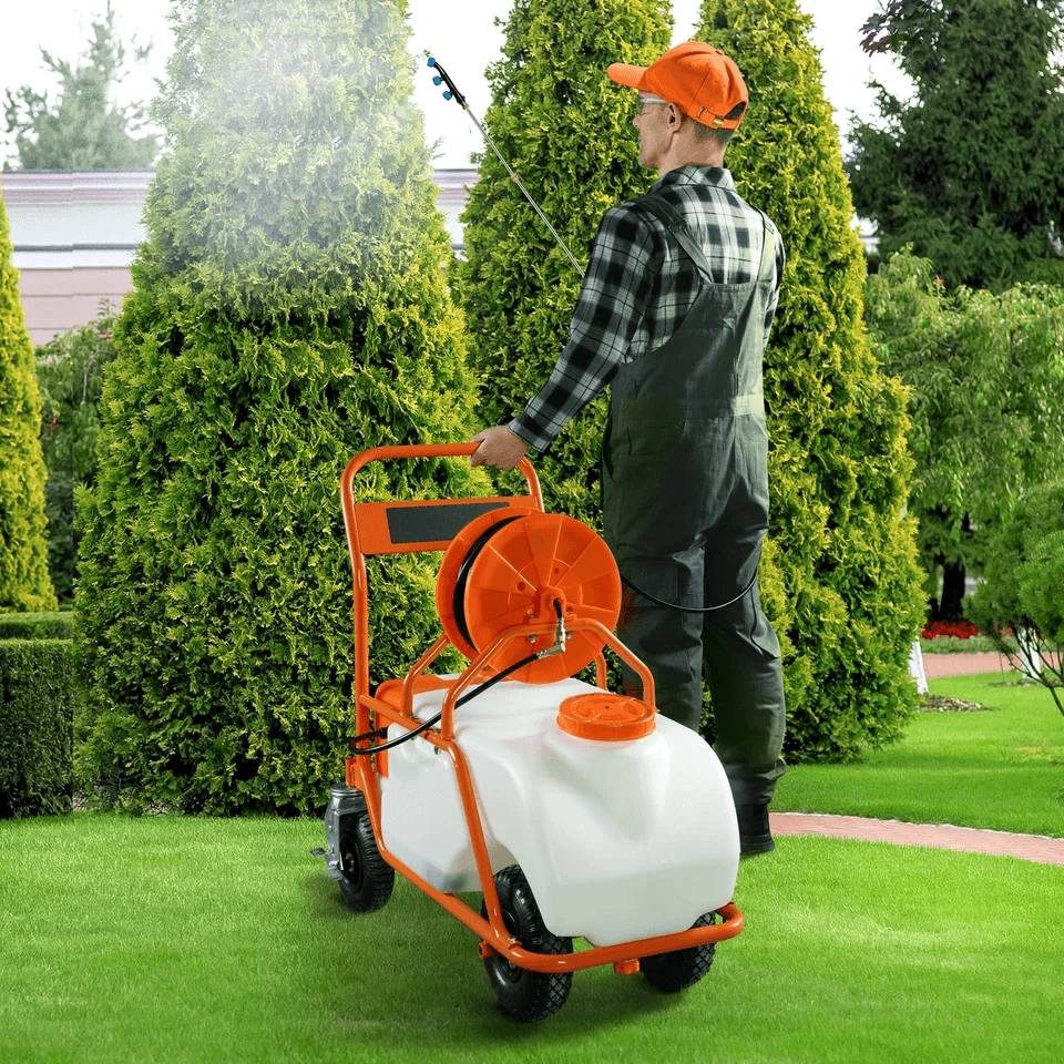 Battery Powered Lawn Sprayer Cart Wheeled Garden Sprayer With Adjustable Pressure 6
