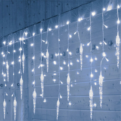 Outdoor LED Icicle Curtain String Lights 5M Drooping Christmas Garland for Garden Street and Wedd