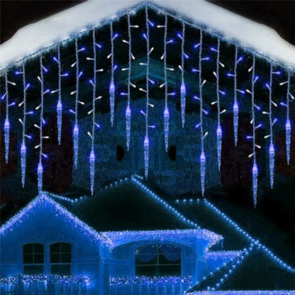 Outdoor LED Icicle Curtain String Lights 5M Drooping Christmas Garland for Garden Street and Wedd