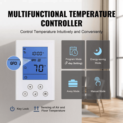 Electric Radiant Floor Heating System Heat Mat With Programmable Thermostat  EnergyEfficient Underf 4