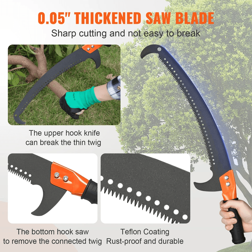 Manual Pole Saw Extendable Tree Pruner 7327 Ft  Fiberglass Pole Scissors For High Branch Trimming 3