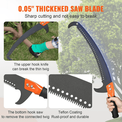 Manual Pole Saw Extendable Tree Pruner 7327 Ft  Fiberglass Pole Scissors For High Branch Trimming 3