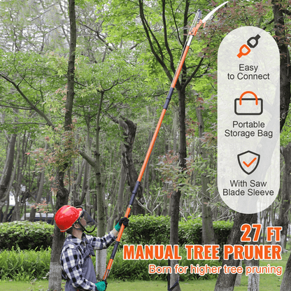 Manual Pole Saw Extendable Tree Pruner 7327 Ft  Fiberglass Pole Scissors For High Branch Trimming 2