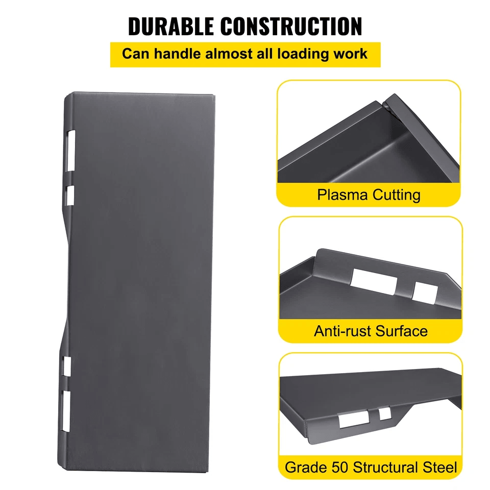 Thick Skid Steer Mount Plate Adapter  HeavyDuty Quick Tach Attachment For Loaders  Tractors 2
