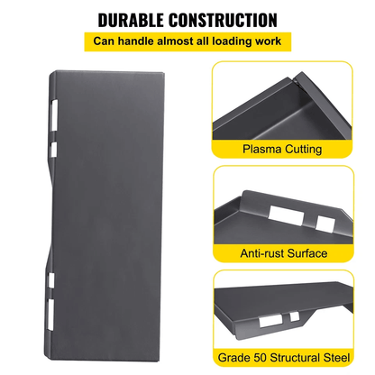 Thick Skid Steer Mount Plate Adapter  HeavyDuty Quick Tach Attachment For Loaders  Tractors 2