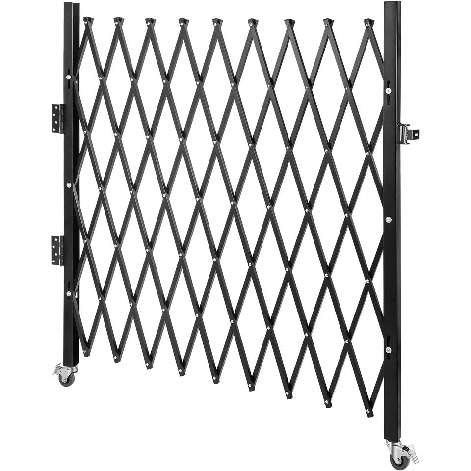 Fold Gate Single Folding Security Gate Retractable HeavyDuty Folding Door Gate With Lock  Casters F 10