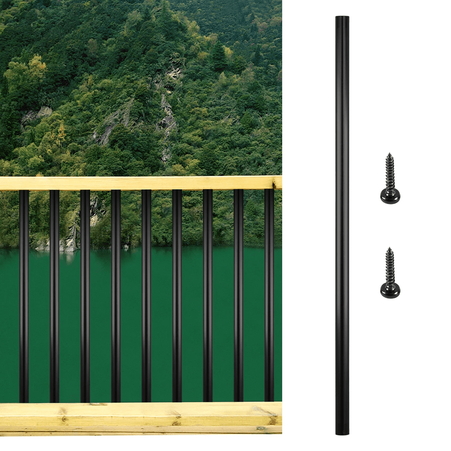 Metal Deck Spindles, Aluminum Alloy Deck Balusters for Railing Systems, Fences & Porches, Weather-Resistant & Rustproof
