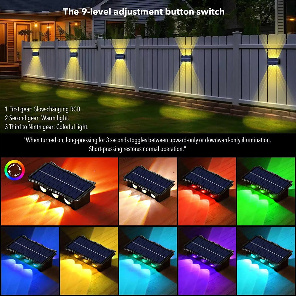 Waterproof Solar Wall Lamp Outdoor LED Light for Garden Decoration Balcony Porch and Fence