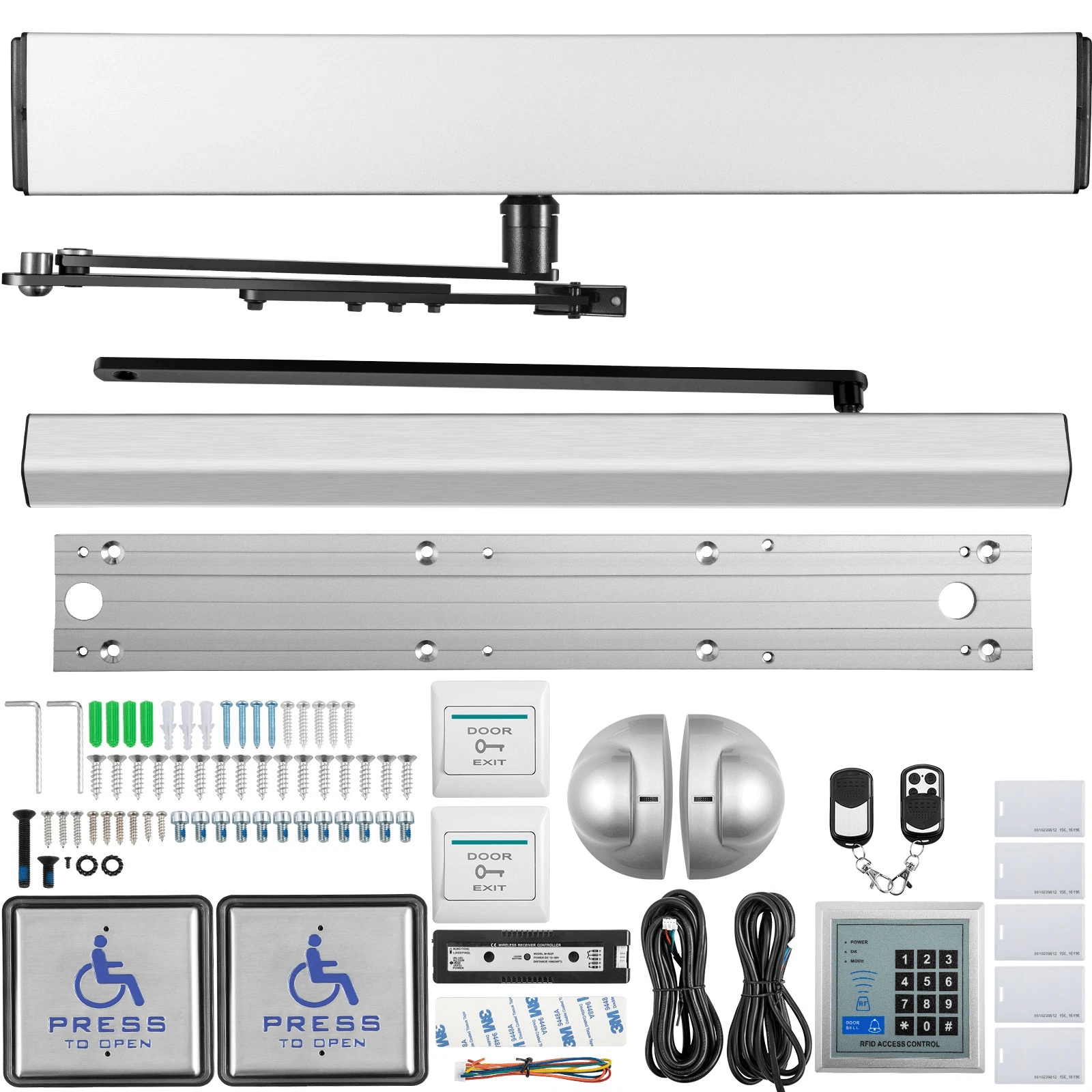 Automatic Swing Door Opener Handicap Door Opener w/ Wireless Controller, Electric Door Opener Kit for Home, Office