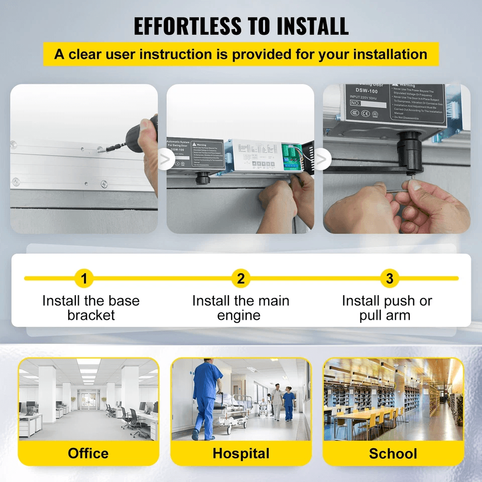 Automatic Swing Door Opener Handicap Door Opener W Wireless Controller Electric Door Opener Kit For 3